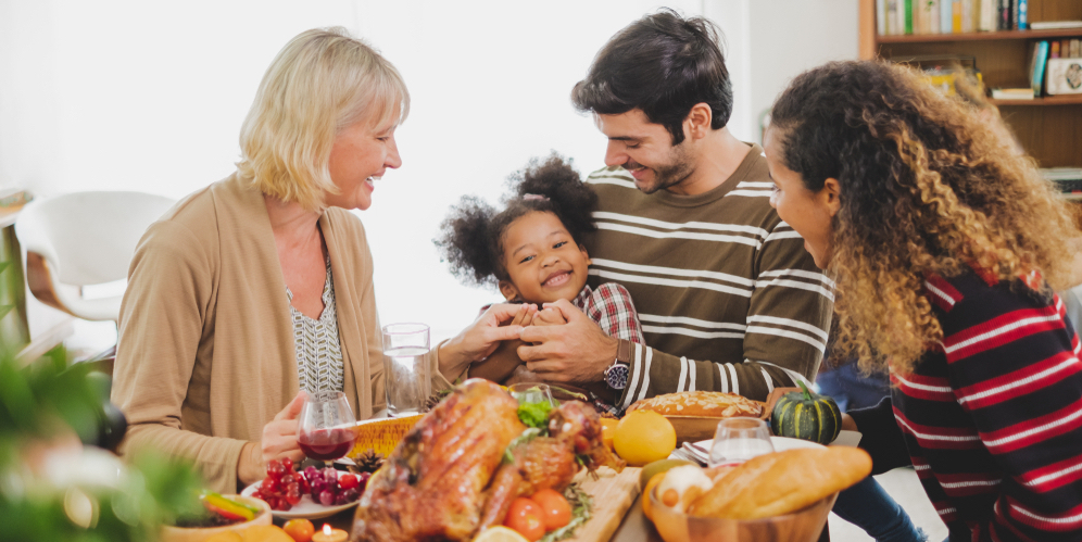 Family having Thanksgiving
